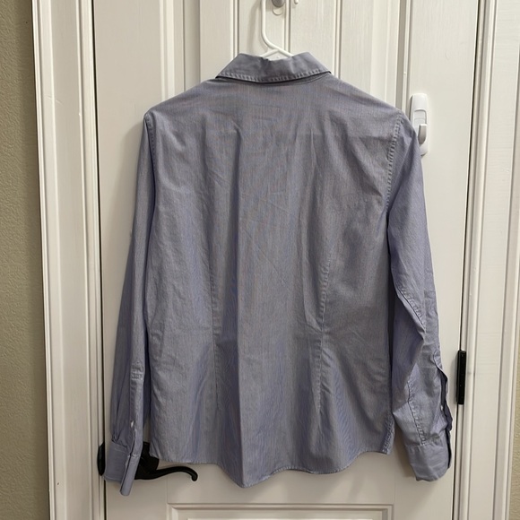 BROOKS BROTHERS tailored fit navy pinstripe button down shirt.  10 - Picture 3 of 6